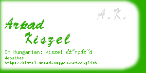 arpad kiszel business card